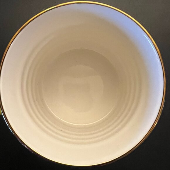 Opalhouse Letter T Monogram Initial Yellow Stoneware Mug ~ Metallic Gold Trim - Picture 5 of 7